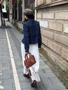StreetHx Fashion Casual Vintage Street Style Napoleon Button Denim Jacket - Dark Wash - View 9