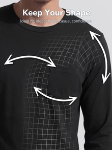 TekDrob Anti-Odor Modal T-Shirt With Single Patch Pocket, Regular Fit And Long Sleeves - Black - View 4
