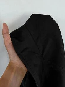 Muchica 女款休閒經典優雅舒適黑色立領長袖秋季/風衣辦公穿搭 - 黑色 - 查看 5