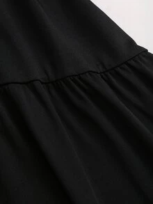 Sweetra Women's Black Spring/Autumn Elegant Casual Comfortable Versatile Off Shoulder Ruched Waist Fitted Bowknot Design Midi Dress - Black - View 6
