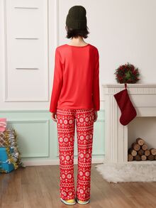 Chillnights Women's Cartoon Print Long Sleeve Top And Pants Casual Daily Home Sleepwear Set - Multicolor - View 2