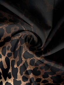 SHEIN CURVE+ Plus Size Leopard Print Women's Casual Long Sleeve Loose Print Shirt, Autumn Shirt Fall - White - View 4