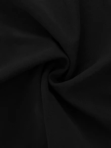 Velvienne Versatile Metal Buckle Decor Plus Size Women's Elegant Skirt - Black - View 4