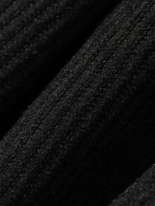 FRIFUL Women's Fashion Versatile Solid Color Pleated Skirt Fall - Black - View 3