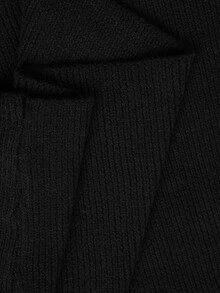 Elenzga Plus Size Women's Colorblock High Neck Ribbed Knit Bodycon Mini Dress, Slim Fit Waist, Long Sleeve, Bodycon, Slimming, Vintage Sexy Style, Autumn/Winter Inner Layer Knit Dress - Multicolor - View 8