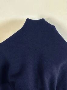 SHEIN EZwear Zip Up Raglan Sleeve Drawstring Hoodie,Long Sleeve Tops In Fall/Winter - Navy Blue - View 5