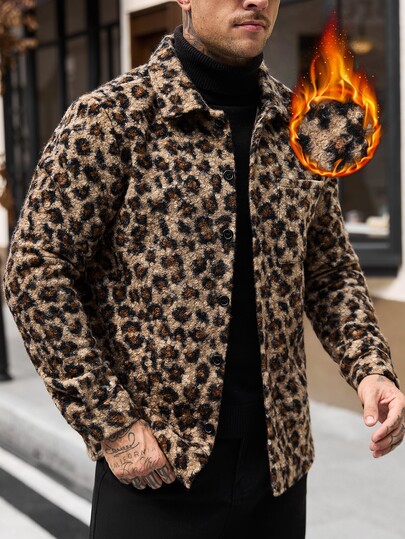 Manfinity CasualCool Erkek Kalın Yün Karışımlı Uzun Kollu Ceket, Kışlık