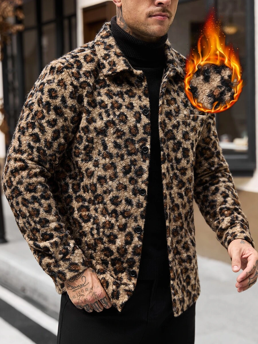 Manfinity CasualCool 男士厚實羊毛混紡長袖夾克，冬季款 - 彩色 - 查看 1