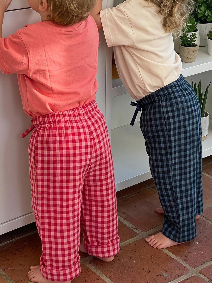 Cozy Pixies 2pcs Baby Girl Baby Boy Textured Fabric Loose Wide Leg Straight Pants Versatile Long Pants Vacation Style Multi-Piece Set - Multicolor - View 1