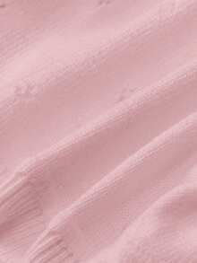 SHEIN 嬰兒白色針織長袖輕量開襟毛衣，附裝飾飾邊 - 淺粉色 - 查看 6
