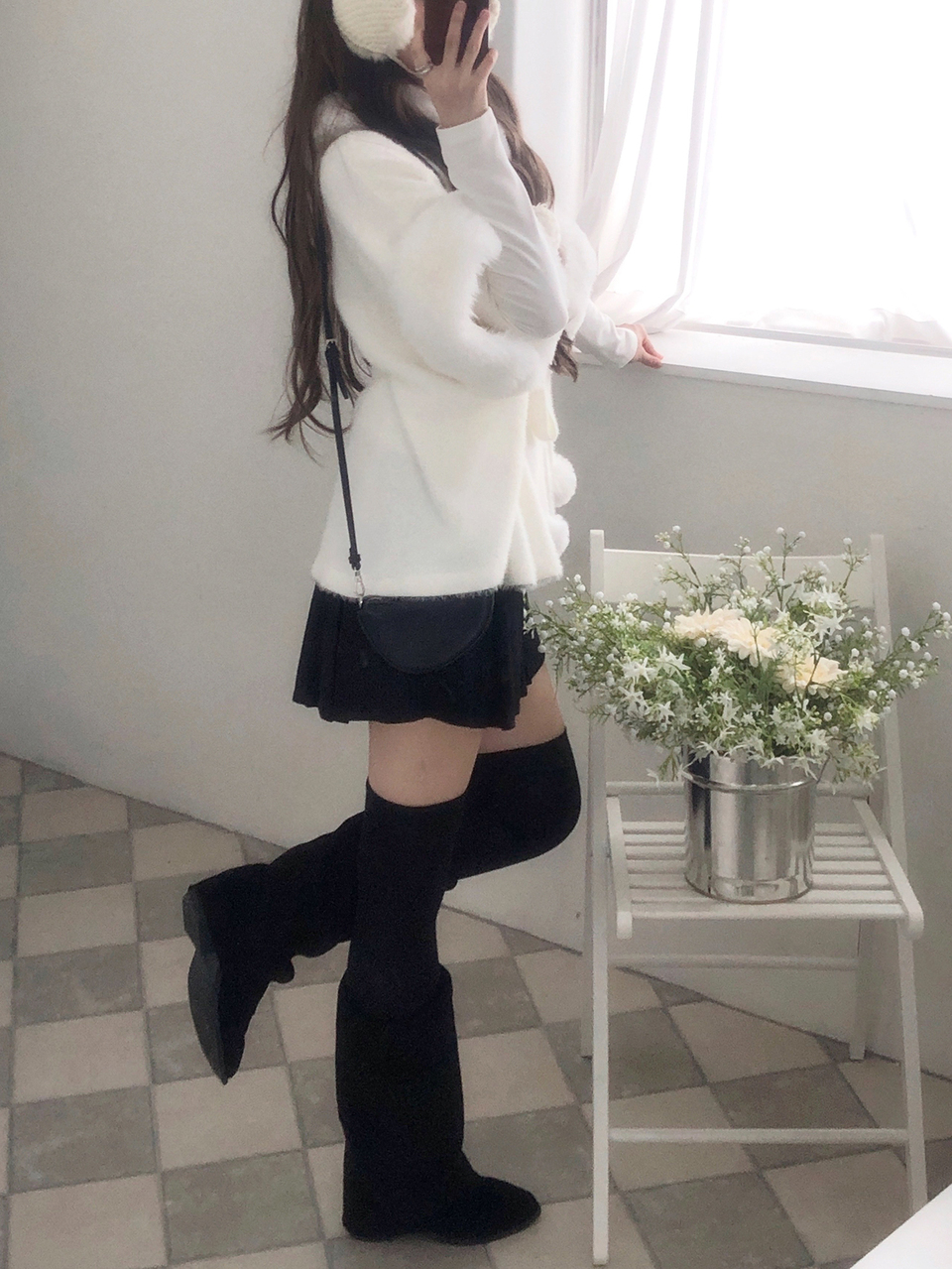 Women's Korean Style Solid Color Autumn/Winter Lace-Up Cardigan