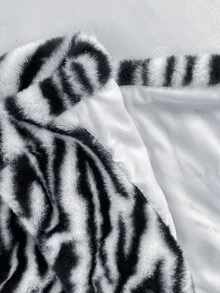 Yalmera Autumn/Winter Fashion Zebra Print Faux Fur Coat - Multicolor - View 3