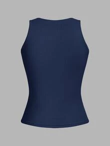 SHEIN EZwear 4件裝休閒極簡風女款性感短版緊身背心，適合夏秋層次穿搭 - 彩色 - 查看 4