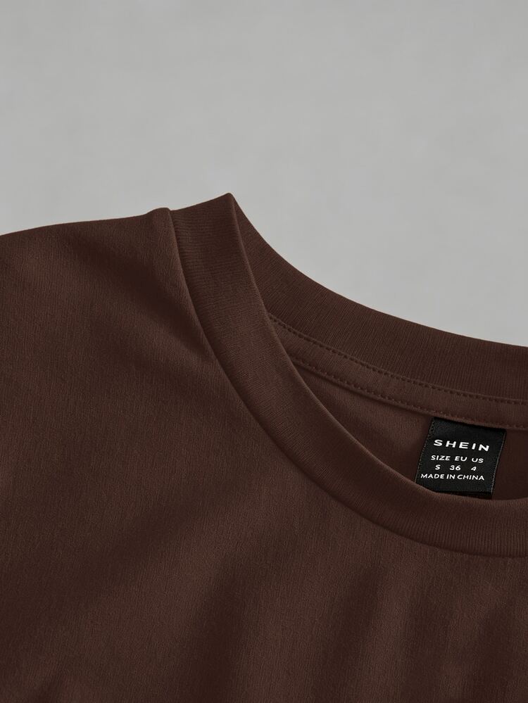 Tseoso 95% Cotton Women's Casual Minimalist Brown Round Neck Cropped Sleeveless Tank Top, Suitable For Summer And Autumn Layering - Brown - View 9