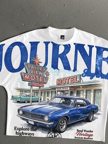 StoneGrade OEM 數位印花寬鬆版型短版蝙蝠袖 T-shirt (高品質) - 白色 - 查看 2