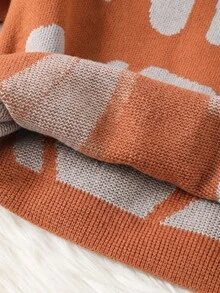 SHEIN Sweater Anak Laki-Laki Motif Blok Warna, Leher Bulat, Lengan Panjang, Kasual, Serbaguna untuk Musim Gugur - MultiWarna - View 5