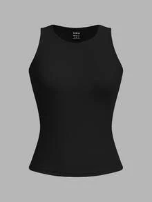 SHEIN EZwear 4件裝休閒極簡風女款性感短版緊身背心，適合夏秋層次穿搭 - 彩色 - 查看 11