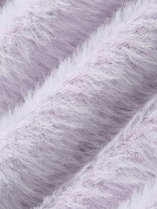 DAZY Solid Color Brushed Loose Fit Cropped Asymmetric V-Neck Long Sleeve Elegant Vacation Girl Korean Style Spring Autumn Knit Sweater For Women - Mauve Purple - View 7