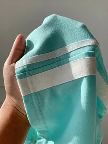 Comfortcana Fall Back To School Preppy Campus Zip Up Stand Collar Side Stripe Mint Green White 3 Pieces Athleisur - Mint Green - View 9