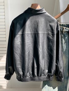 Comfortcana 女款休閒夾克，側邊條紋與盤扣設計 - 黑色 - 查看 2