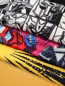 Notgurli Transformers X SHEIN Anime Youth Loose Fit Square Shorts 3-Piece Set - Multicolor - View 5