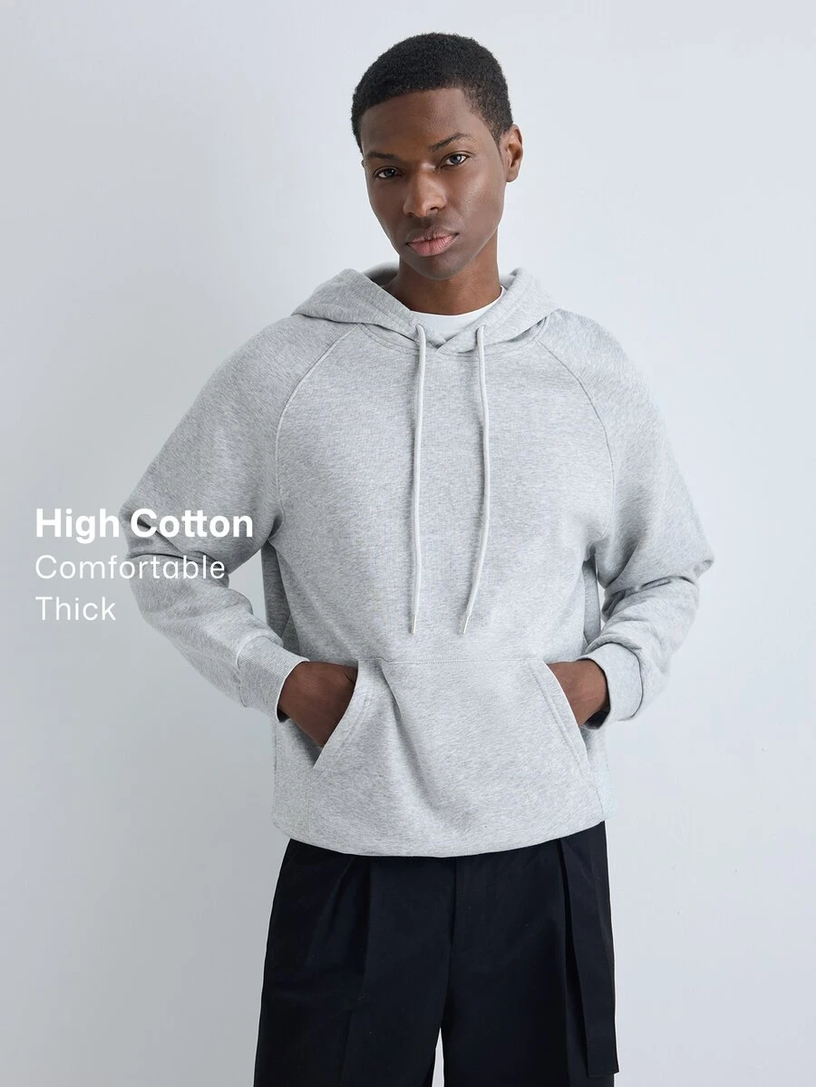 Merionis Men's Casual Solid Color Hoodie High Quality Store Style - Light Grey - View 1