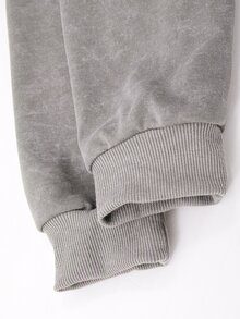 青少年男孩百搭圖案印花多功能連帽拉鍊運動衫 - 灰色 - 查看 5