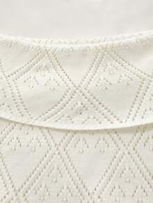 Autumina Hollow Off Shoulder Lapel Knit Dress For Women - Beige - View 6