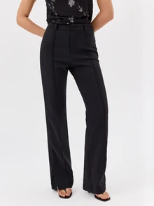 KÆRIA Hus CELANA PANJANG SLIM LEG DENGAN BELAHAN SAMPING - Hitam - View 1