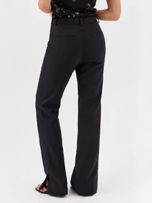 KÆRIA Hus CELANA PANJANG SLIM LEG DENGAN BELAHAN SAMPING - Hitam - View 3
