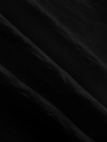 LUMIGAL بلوزة نسائية كاجوال للتنقل اليومي بلون سادة بسيط مع دانتيل وياقة على شكل حرف V وتفاصيل خياطة وأكمام مكشكشة - الأسود - مشاهدة 4