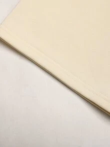 SHEIN 青少年女孩字母印花圓領長袖T恤與寬腿褲休閒2件套 - 杏色 - 查看 10