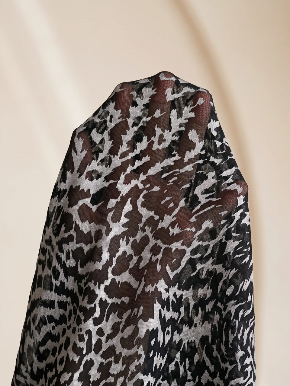 Anewsta Velvet Burnout Sheer Long Sleeve Slim Fit Top