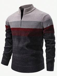Manfinity Homme Men's Autumn/Winter Knit Pullover Sweater - Dark Grey - View 5