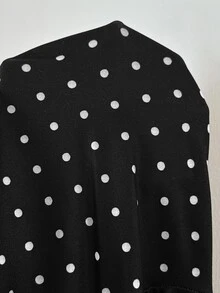 SHEIN 孕婦波點印花高腰緊身褲 - 黑色 - 查看 5