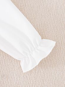 SHEIN Elladie kids 少女蕾絲刺繡百褶洋裝，大領設計百褶下擺連身裙，適合日常通勤休閒返校季穿著 - 粉色 - 查看 8