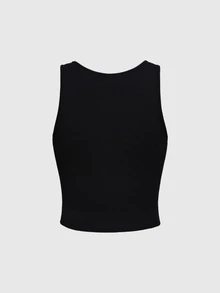 ROMWE Gothic Dark Mysterious Academy Black Skull Moth Sun Moon Star Pattern Women's Tank Top - Black - View 2