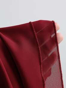 Sweetra Women's Elegant Commute & Vacation Versatile Long Sleeve & Cold Shoulder Design Comfortable Casual Burgundy Blouse - Burgundy - View 7