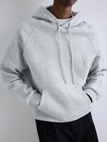 Merionis Men's Casual Solid Color Hoodie High Quality Store Style - Light Grey - View 6