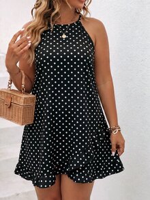 Selamara Women's Autumn/Winter New Hot-Selling Polka Dot Print Pattern Casual Versatile Plus Size Dress - Multicolor - View 4
