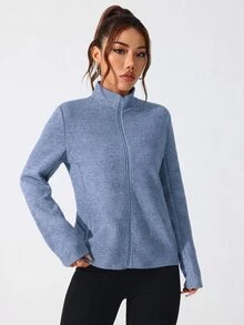 Dewbera Dewbera Casual Comfortable Front Zipper Sports Jacket - Blue - View 5