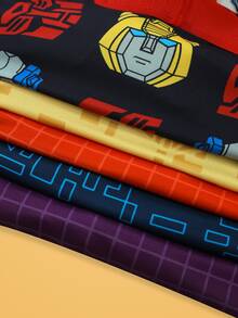 Notgurli Transformers X SHEIN Men's Multi-Element Print Pattern Underwear 5-Pack - Multicolor - View 5