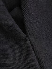 Sweetra Fashionable Versatile Commute Solid Color Wide Leg Suit Pants - Black - View 6