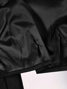 Amplova Women's Long Sleeve Casual Napoleon Cropped Jacket - Black - View 13