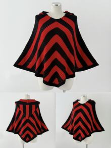Sunspun Halloween Goth Anti Social Red And Black Cosplay Plus Size Women's Vintage Witch Hat Pullover Cape, Suitable For Festivals Daily Wear Autumn Evening - Multicolor - View 3
