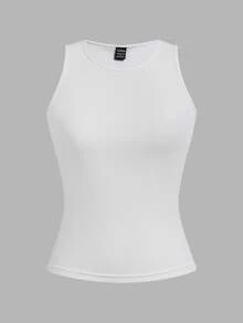 SHEIN EZwear 4件裝休閒極簡風女款性感短版緊身背心，適合夏秋層次穿搭 - 彩色 - 查看 7