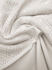 Selenza Spring/Autumn Korean Style Elegant Elegant Crochet Hollow Cape Shawl 2 In 1 Slim Fit Women's Sweater - White - View 5