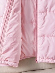 Emery Rose Kids Emery Rose Kids 女童純色休閒連帽拉鍊外套 冬季露營穿搭 粉色 - 粉色 - 查看 4