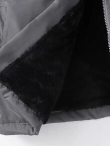 Teen Boys Quilted Ultrasonic Front Panel Patchwork Hooded Casual Padded Coat - Grey - View 7