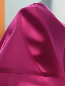 SHEIN 兒童青少年女孩春夏彈性腰綁帶多口袋工裝褲，附蝴蝶結 - 玫紅色 - 查看 2